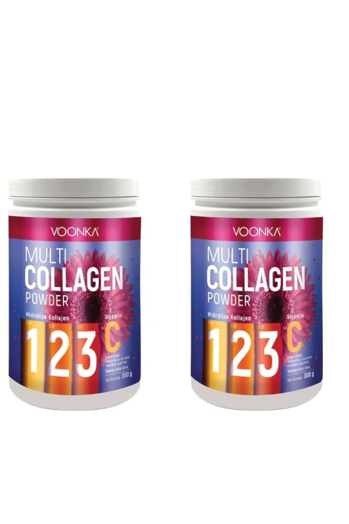 Multi Collagen Powder Hidrolize Kollajen T Tip 1 2 3 Vitamin C 300 gr x 2