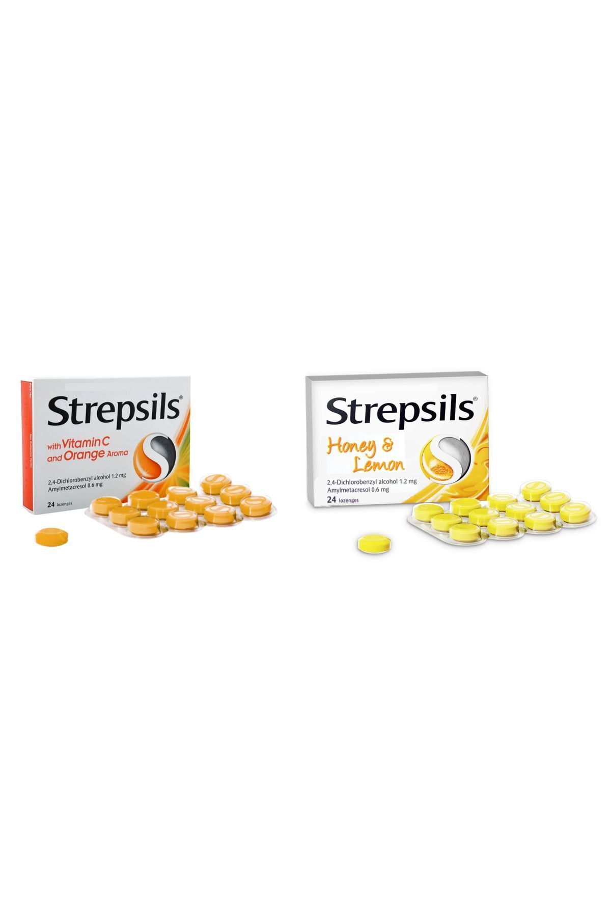 Strepsils Bal Limon 24 Pastil & Strepsils Portakal  24 Pastil
