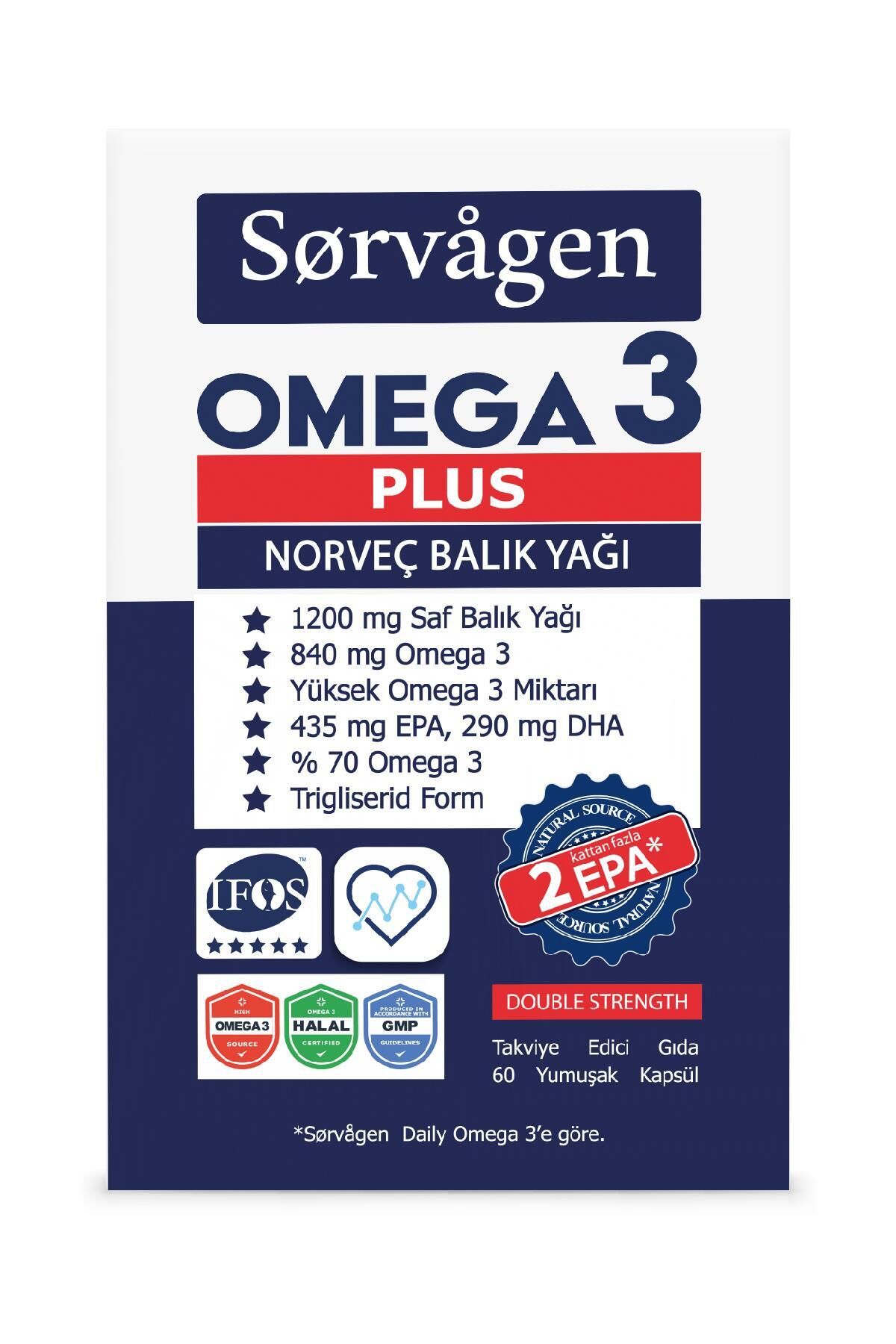 SORVAGEN OMEGA 3 PLUS NORVEÇ BALIK YAĞI 60 KAPSÜL