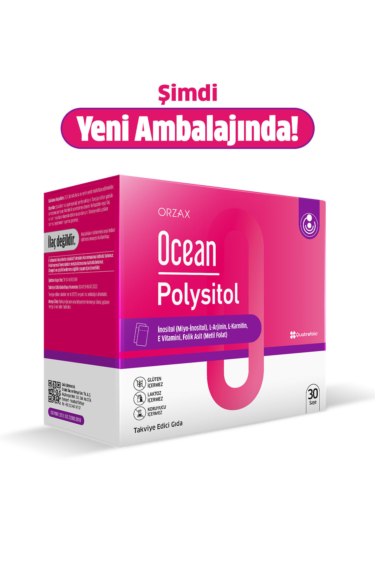 Polysitol - İnositol, Folik Asit (Metil Folat), E Vitamini, L-Karnitin, L-Arjinin 30 Saşe
