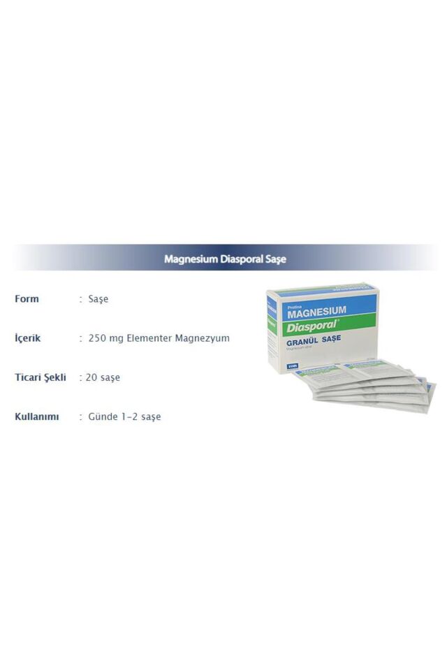 Magnesium Diasporal Granül 20 Saşe