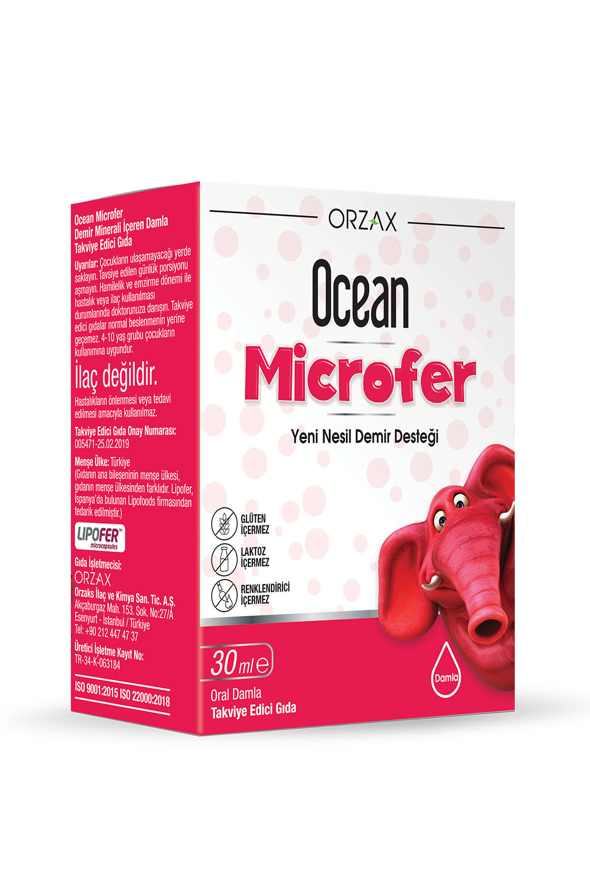 Microfer Demir Takviye Edici Gıda (Lipofer: Patentli Mikroenkapsüle Demir Kaynağı) - Damla - 30 ml