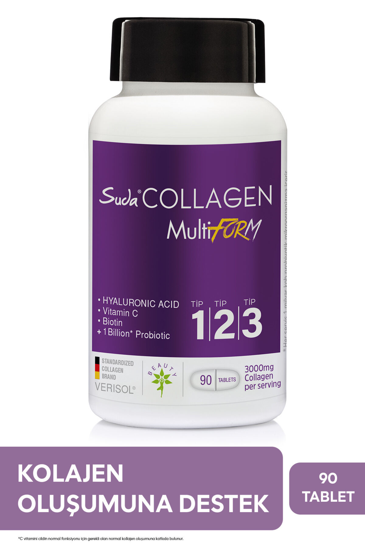 Multiform Kolajen Tip 1 2 3 ,Vitamin C,Biotin,Hyaluronik Asit,Saç,Tırnak,Cilt 90 Tablet