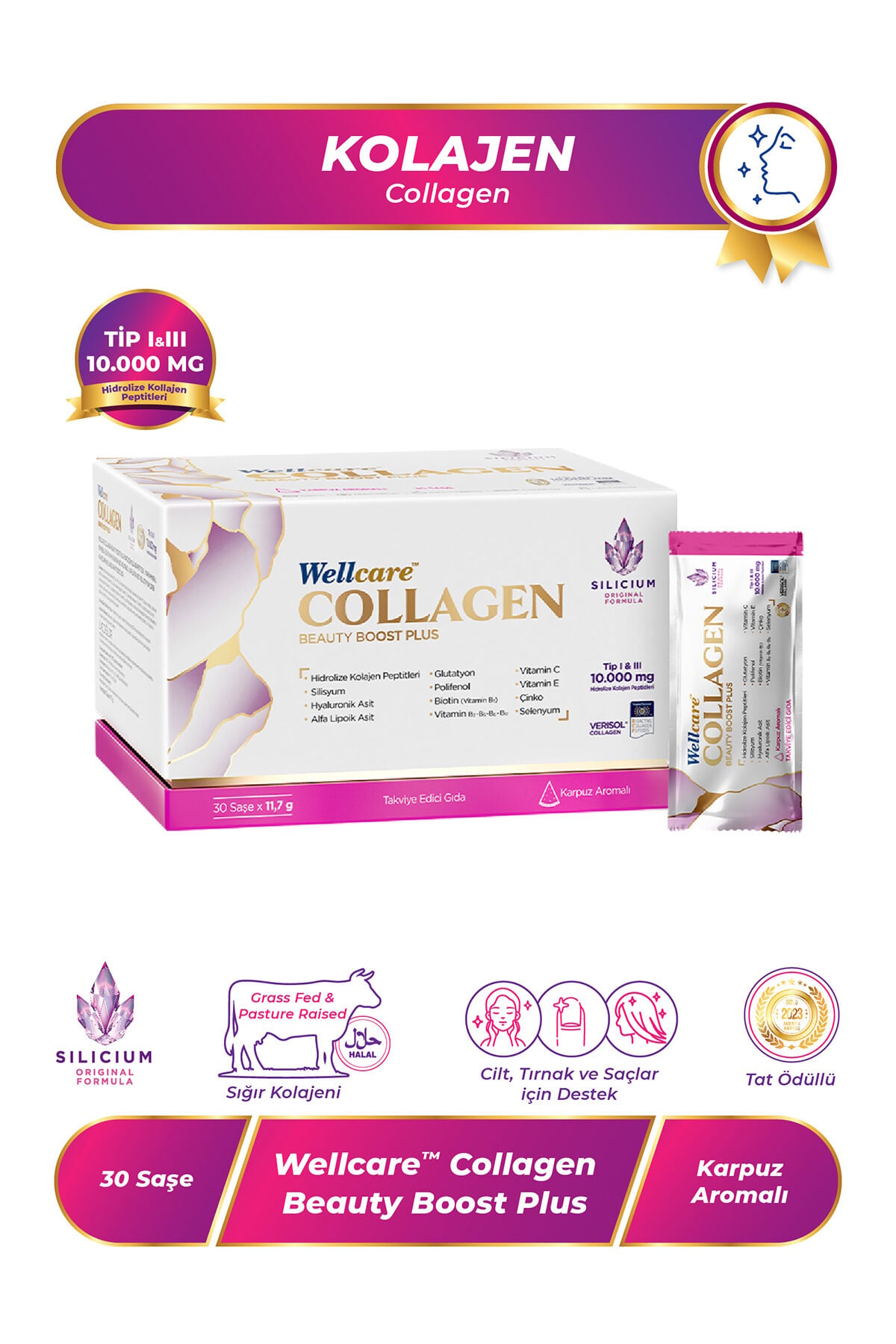 Collagen Beauty Boost Plus Saşe Karpuz Aromalı 10.000 Mg - 30 Saşe
