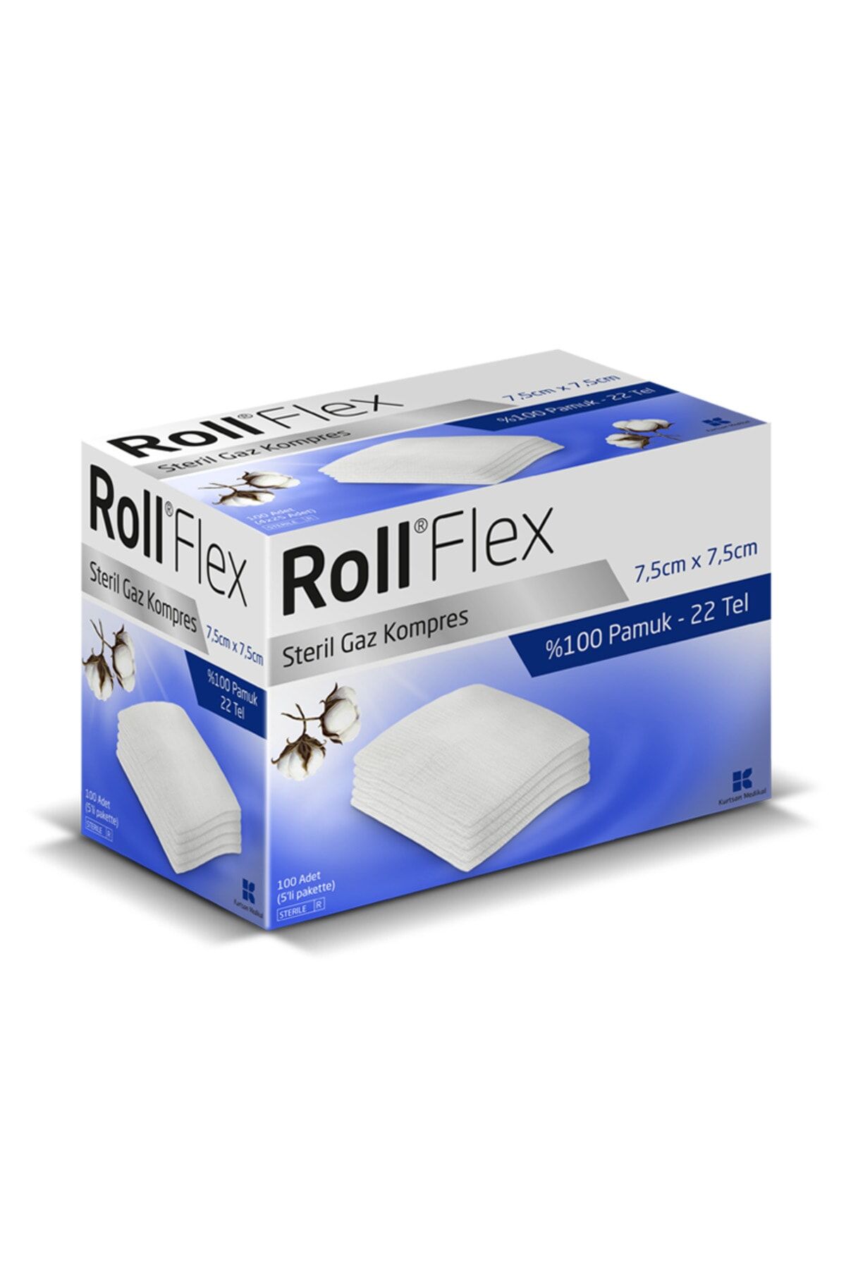 Roll Flex Steril Gaz Kompres 7,5cm x 7,5cm 100'lü 4 ADET