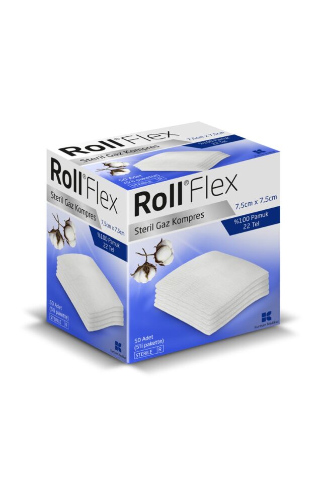 Roll Flex Steril Gaz Kompres 7,5cm x 7,5cm 100'lü 2 ADET