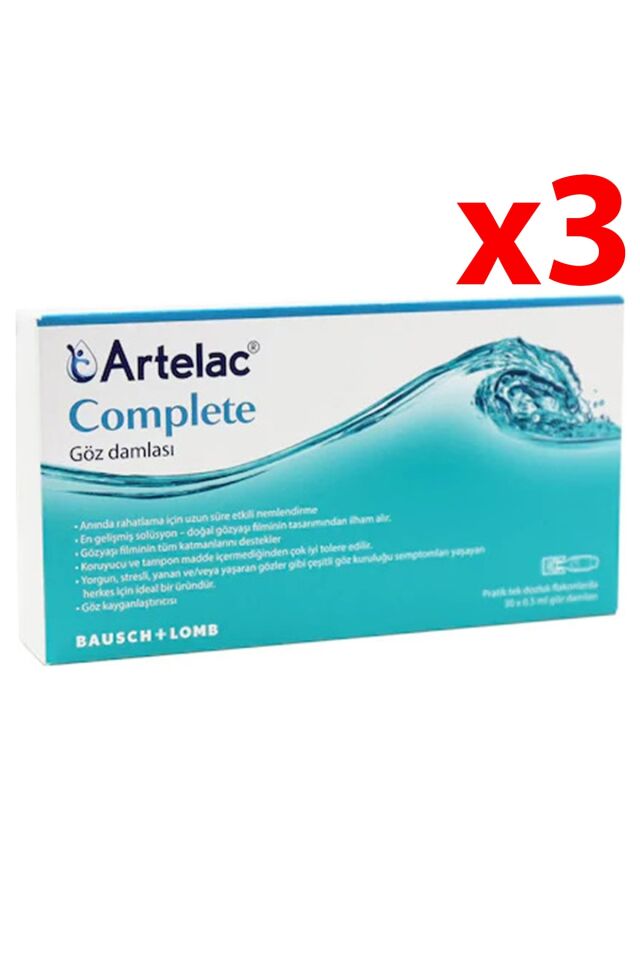 Bausch&lomb Artelac Complete Göz Damlası %0.24 0.5ml | 30 Flakon 3 Adet