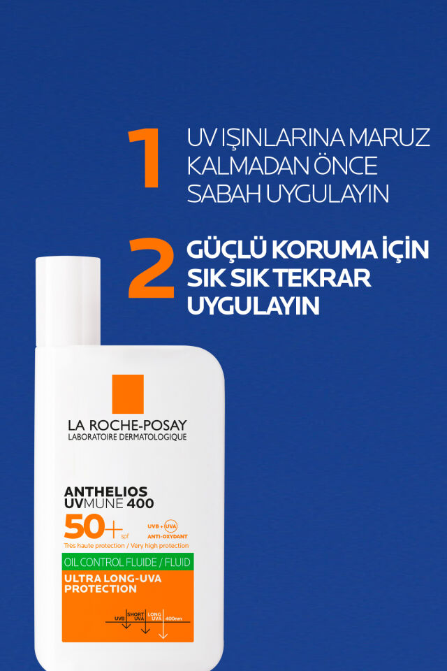 Anthelios Oil Control Fluid Yağlı/Akneye Eğilimli Ciltler için Yüksek Koruma SPF50+ Güneş Kremi 50ml