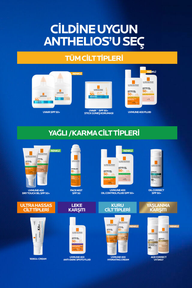 Anthelios Oil Correct SPF50+ Yağlı ve Akneye Eğilimli Cilt Tiplerine Uygun Yüz Güneş Kremi 50 ml