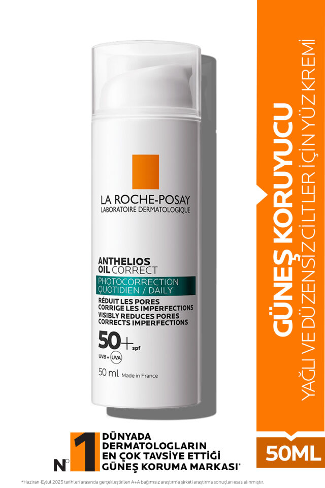 Anthelios Oil Correct SPF50+ Yağlı ve Akneye Eğilimli Cilt Tiplerine Uygun Yüz Güneş Kremi 50 ml