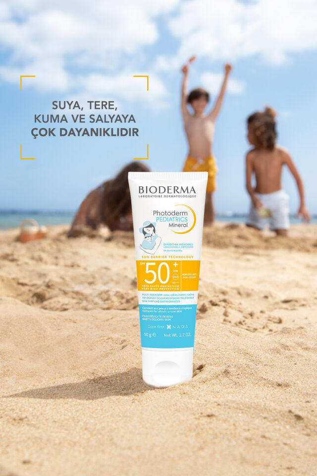 Photoderm Pediatrics Mineral SPF50+ E Vitamini İçeren Çok Yüksek Korumalı Bebek Güneş Kremi 50 Gr