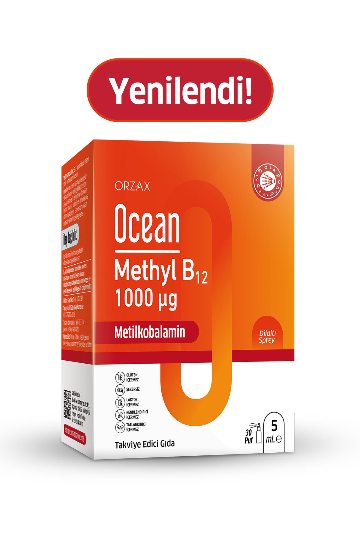 Methyl B12 Dilaltı Sprey - Vitamin B12 Takviye Edici Gıda - 1000 µg (Metilkobalamin) - 5 ml