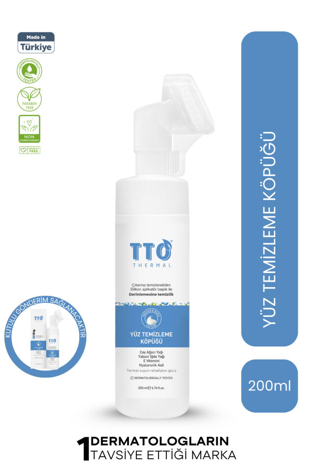 Thermal Yüz Temizleme Köpüğü 200 ml Aplikatörlü Cilt Temizleyici Demodex’e Eğilimli Ciltler