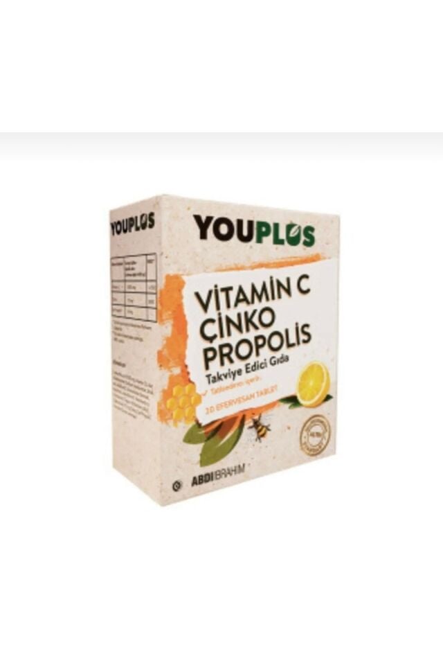 YOUPLUS VITAMIN C, CINKO, PROPOLIS EFERVESAN TABLET 20 TABLETLIK AMBALAJ