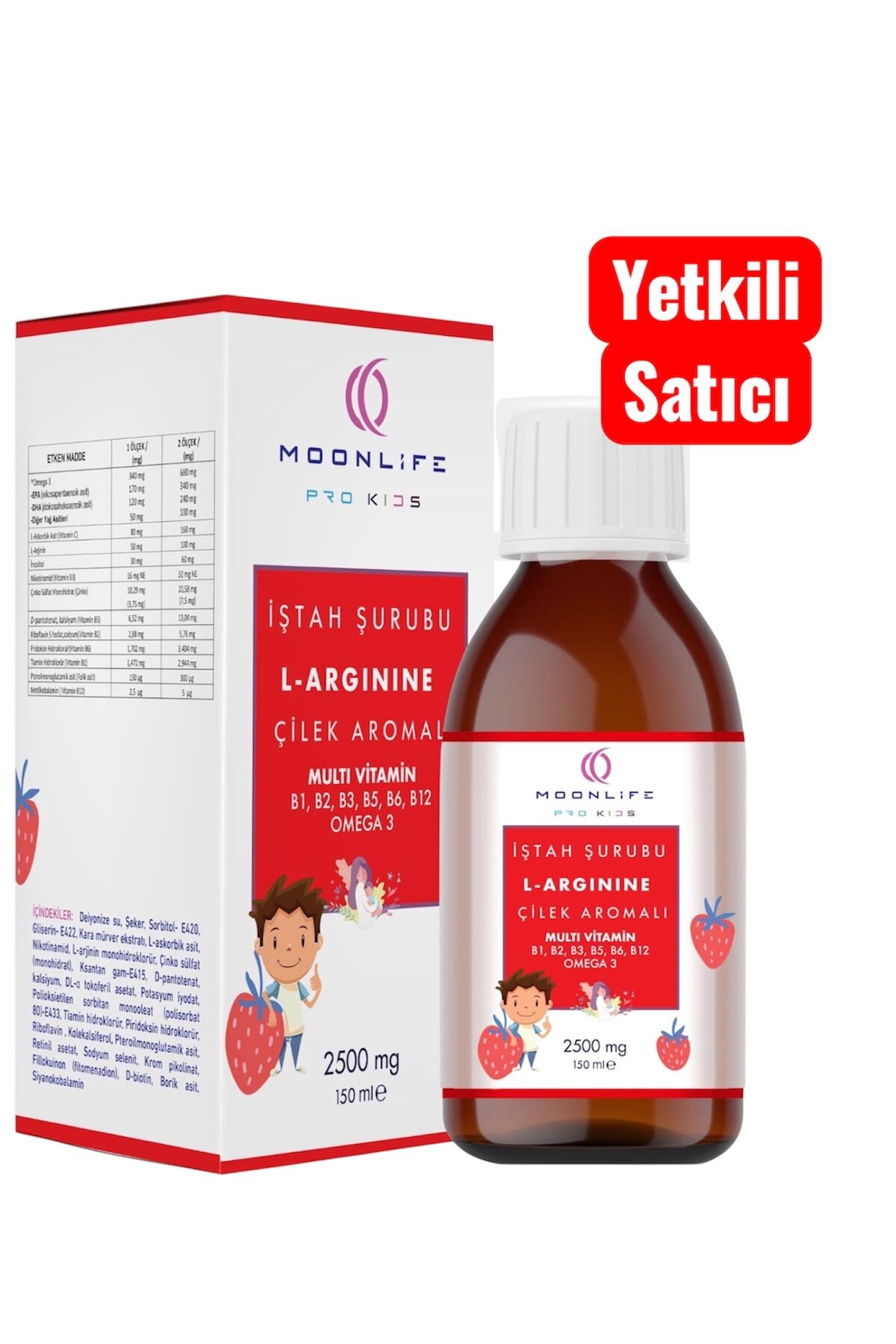 Moon Life L-arginine Multivitamin Omega 3 İştah Şurubu Çilek Aromalı 150ml