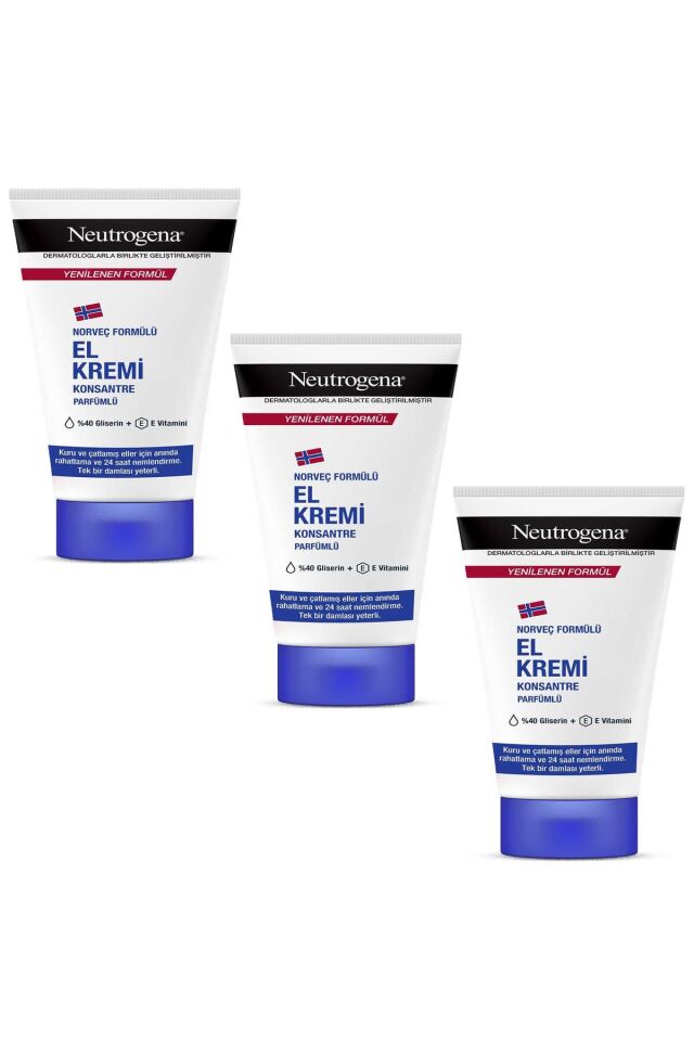Norveç Formülü Parfümlü El Kremi 50 ml 3 Adet