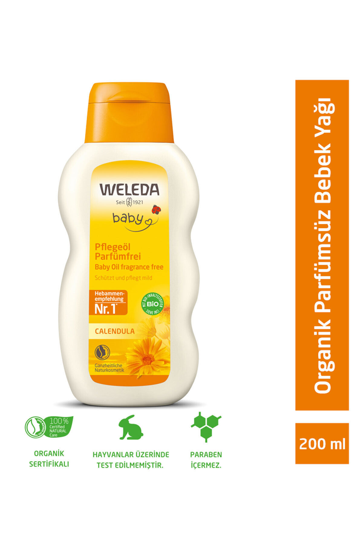 Calendula Organik Bebek Yağı 200 ml Parfümsüz
